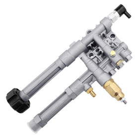 HQPASFY AR42940 pump head front view highlights durable aluminum construction.