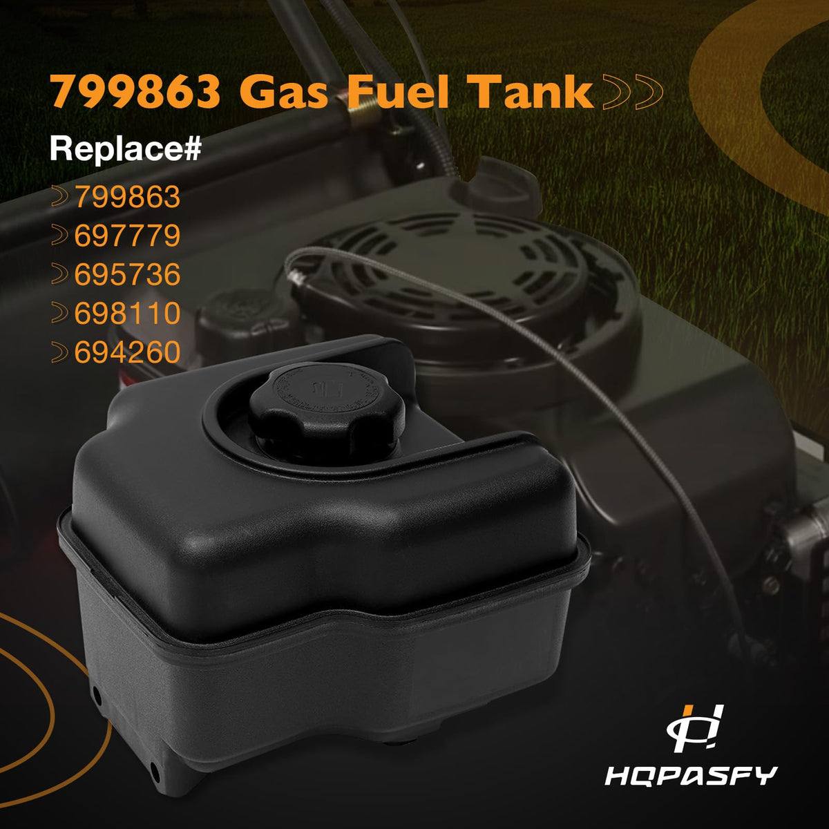 HQPASFY fuel tank cap close-up demonstrates secure rotation for fast replacements
