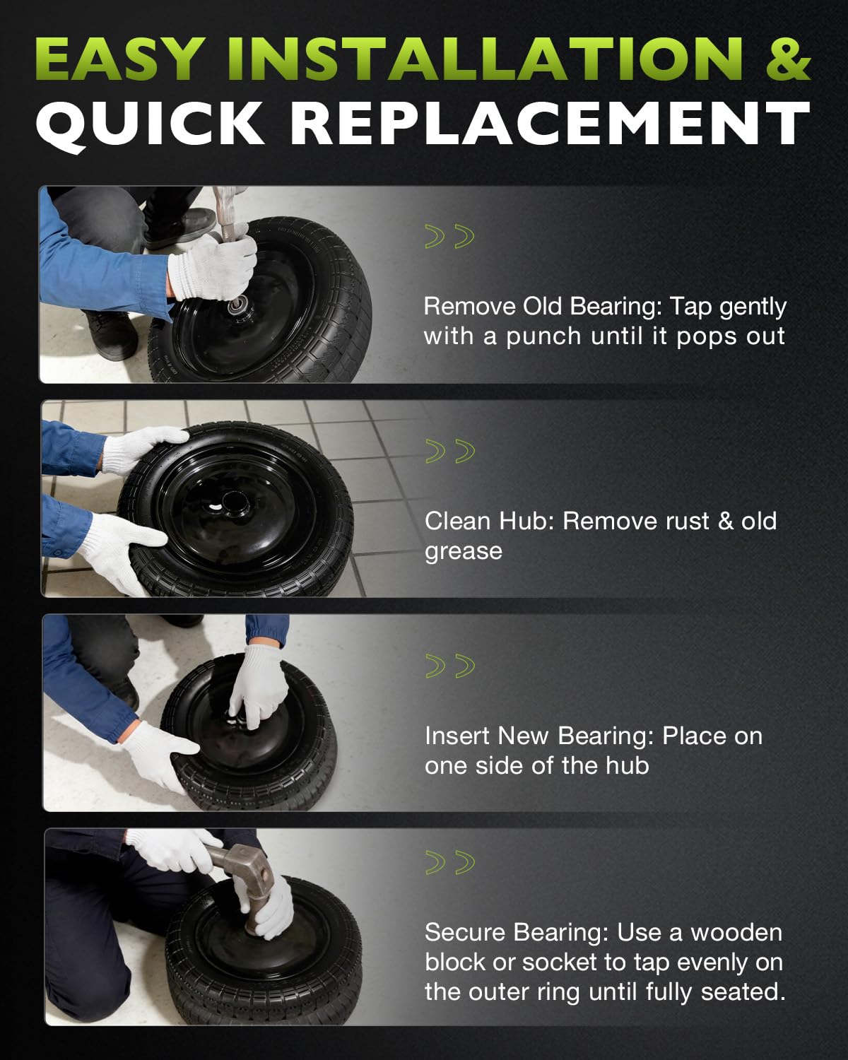 HQPASFY wheel and tire package ready for garden cart upgrade