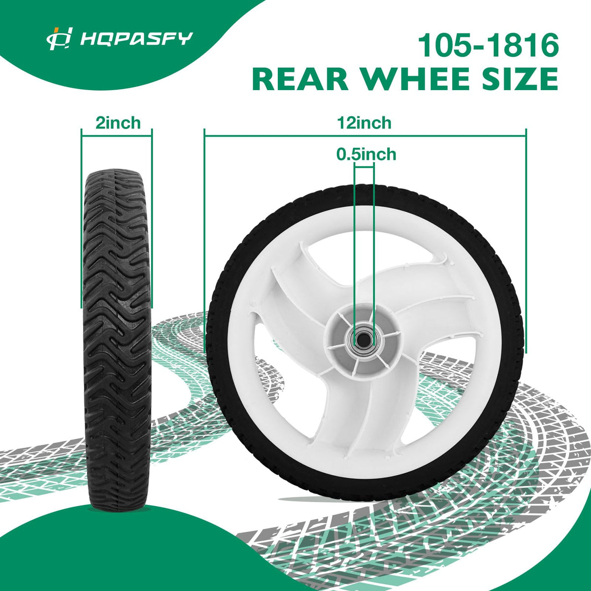 HQPASFY rear wheel tread pattern demonstrates improved traction on uneven terrain