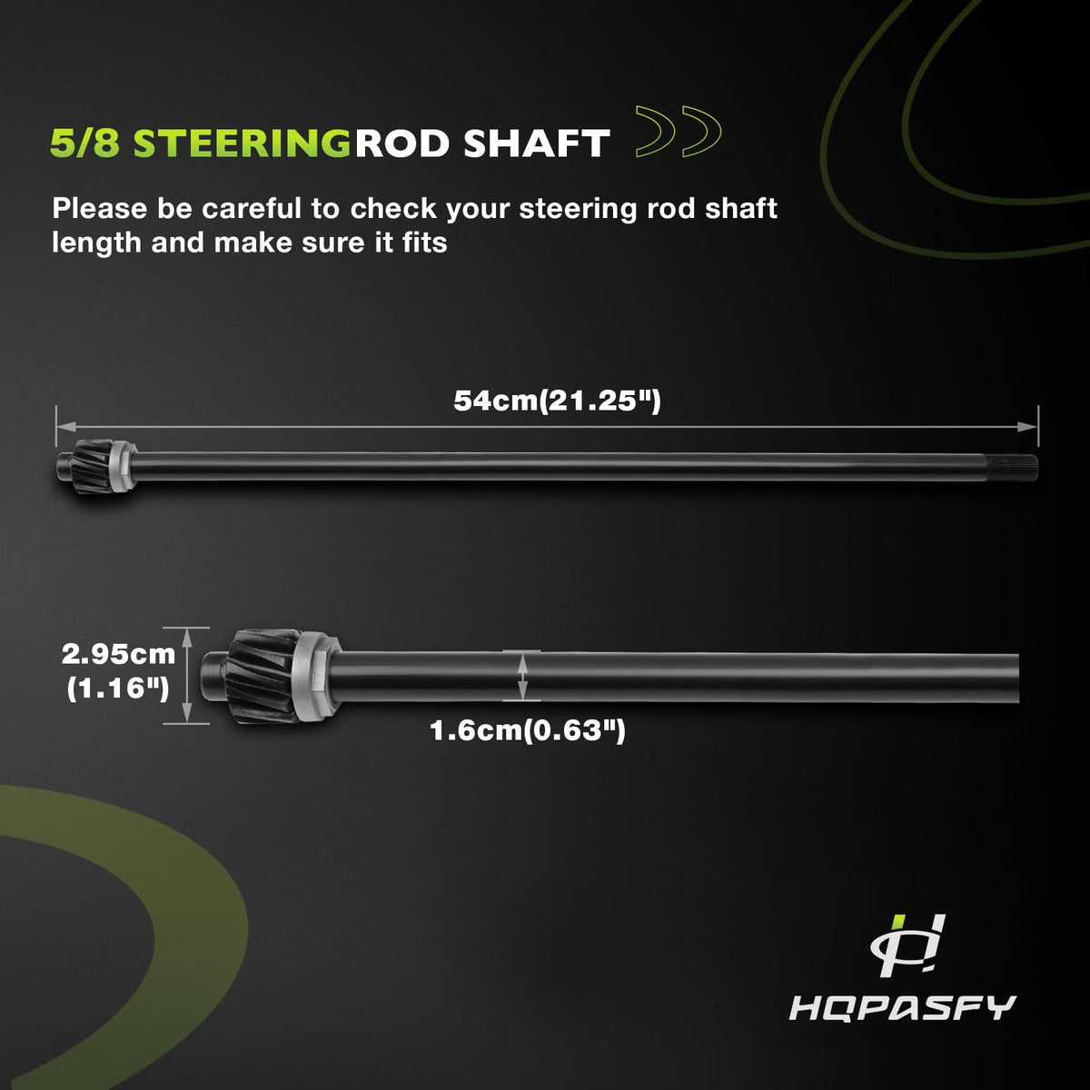 HQPASFY steering rod cap washer and screw for secure assembly.