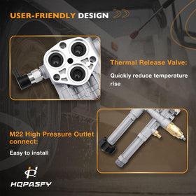 HQPASFY water-pressure test shows strong spray and steady flow.