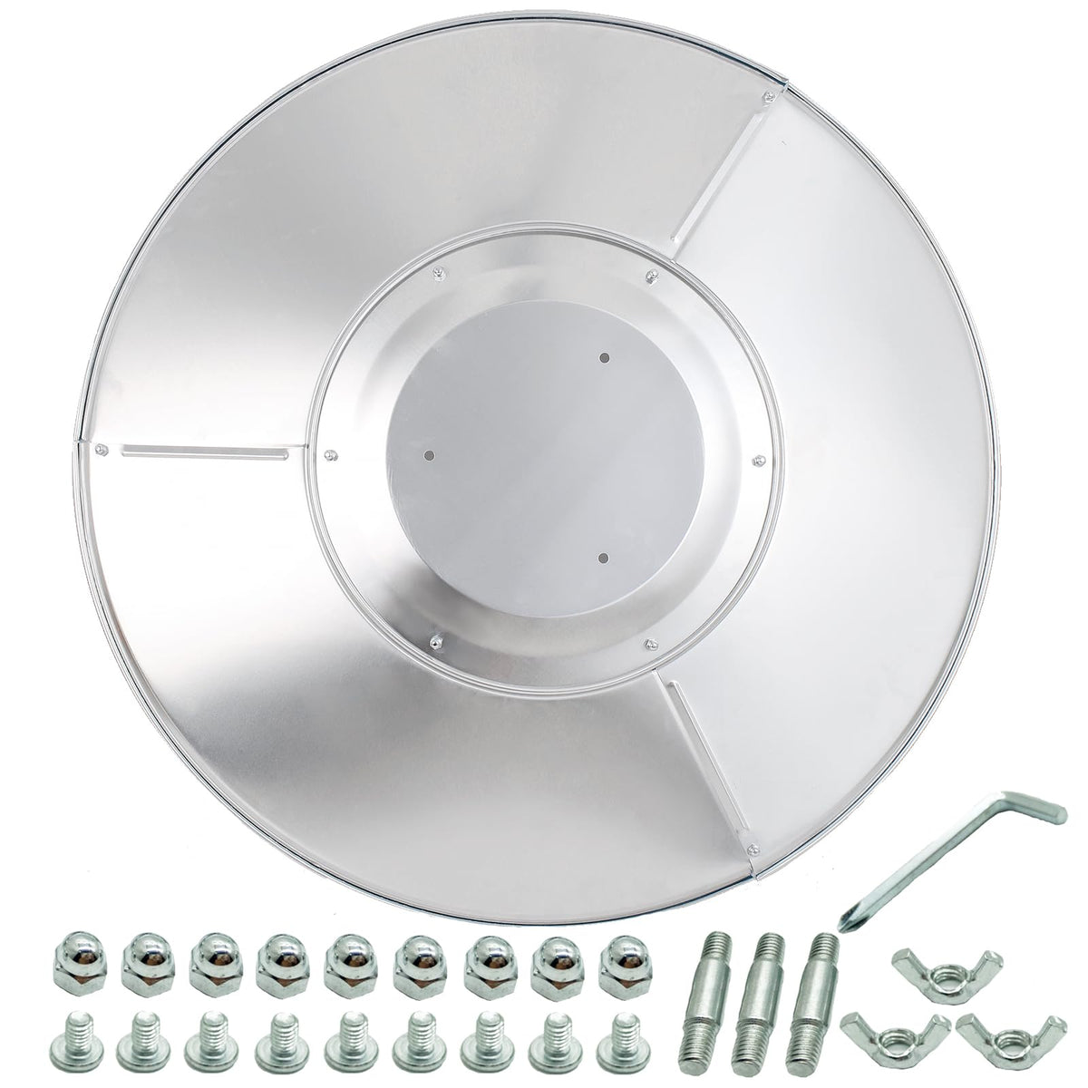 HQQ outdoor patio heater reflector shield 33-inch diameter focuses warmth efficiently.