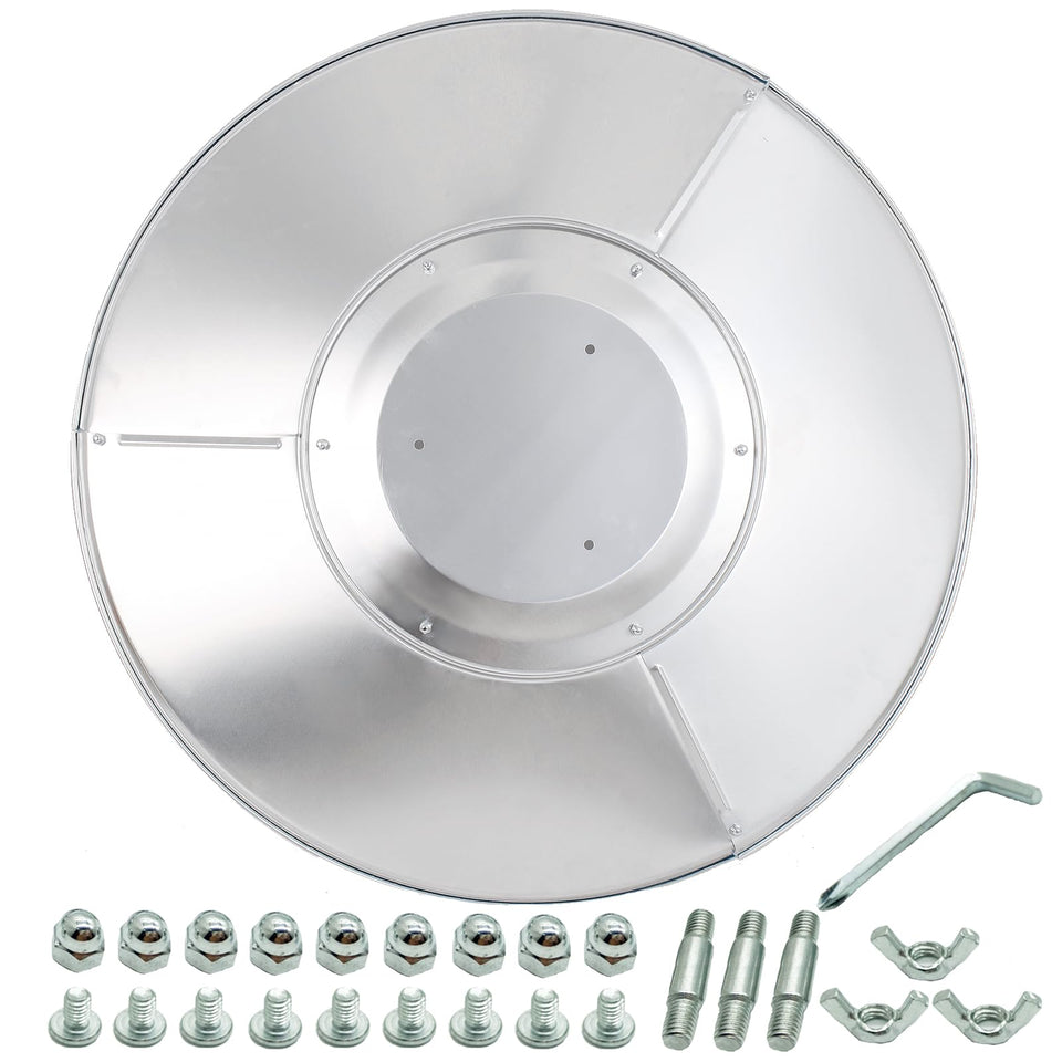 HQQ outdoor patio heater reflector shield 33-inch diameter focuses warmth efficiently.