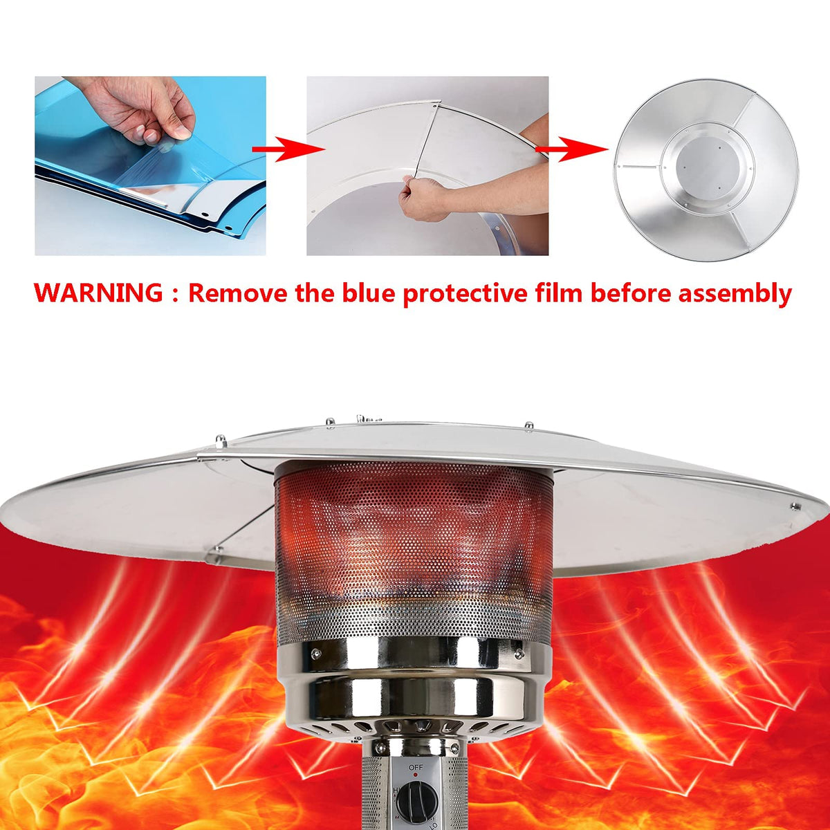 HQQ outdoor shield protects heater from dust and rain for outdoor use.