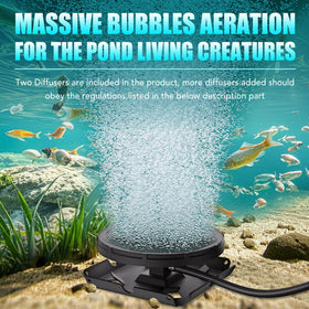 HQUA PAS20 100ft air hose enabling flexible pond setup around the shoreline.