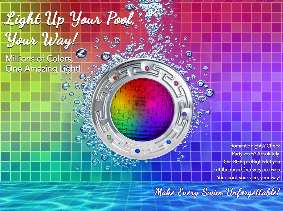 Easy install between J-box and light simplifies upgrading existing pool lighting.