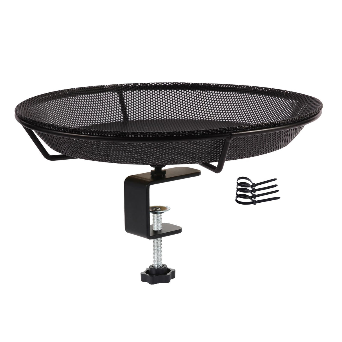 HRAYLTOP deck feeder bowl clamp provides sturdy outdoor support for birds.