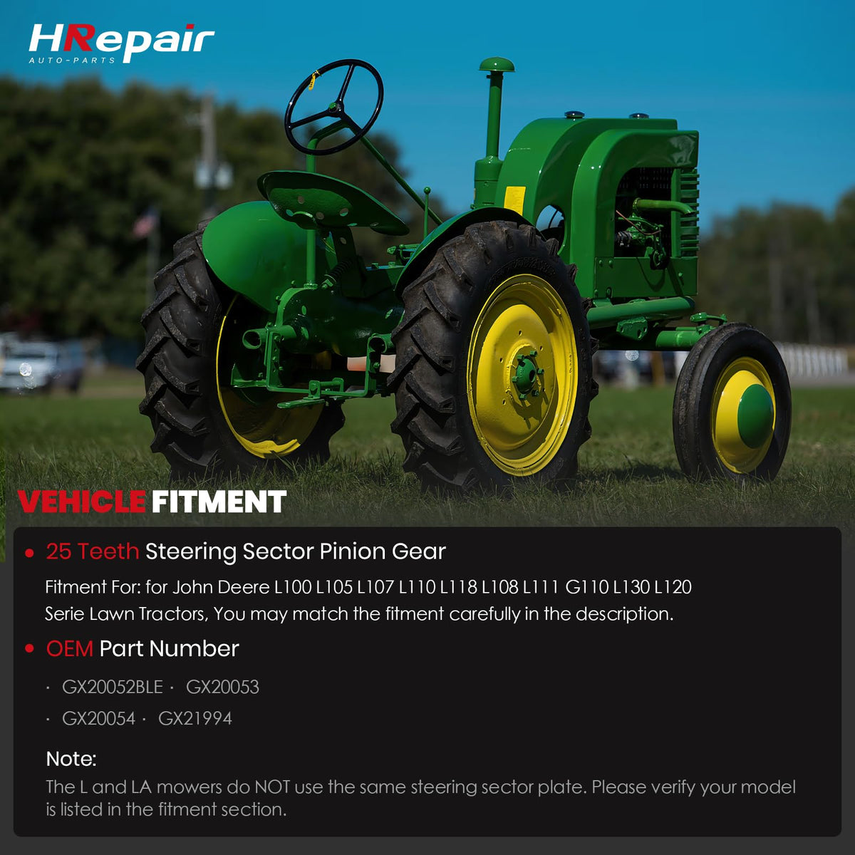 HRepair pinion gear rebuild kit for John Deere L107 enhancing gear engagement