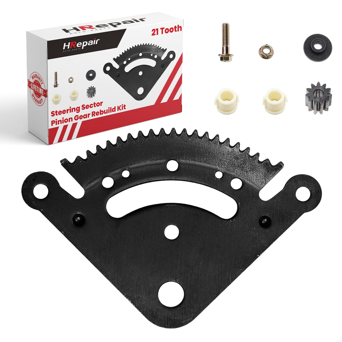 HRepair steering sector gear rebuild kit front view for John Deere LA tractors