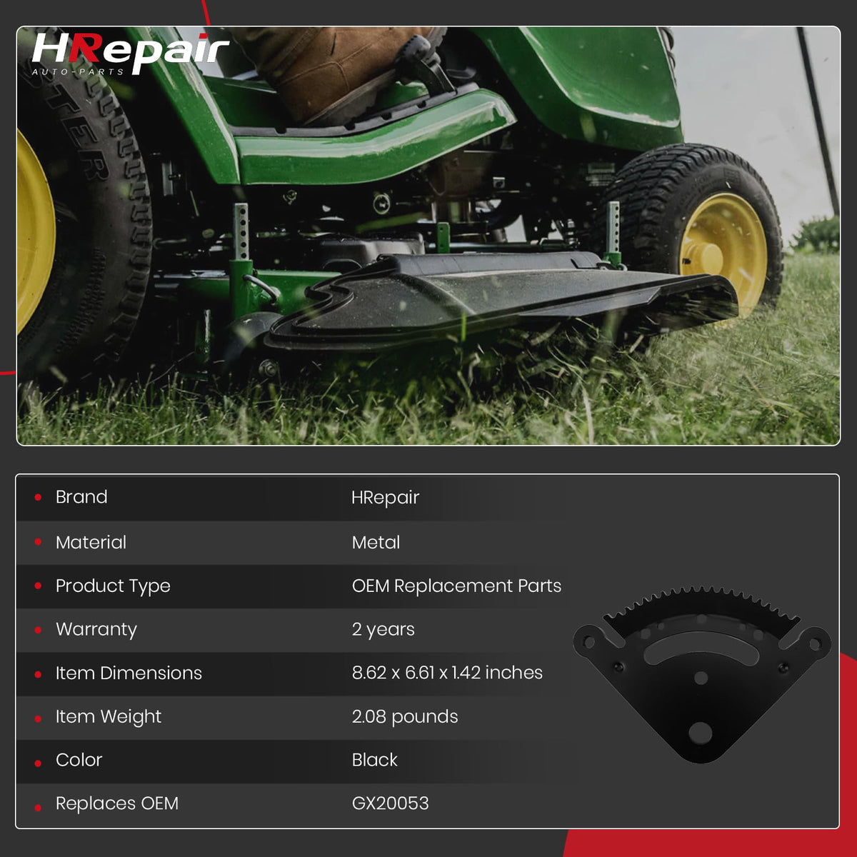HRepair kit in use on John Deere LA series showing smooth steering