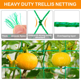 H.Romo trellis netting close-up showing 4x4 inch mesh for airflow