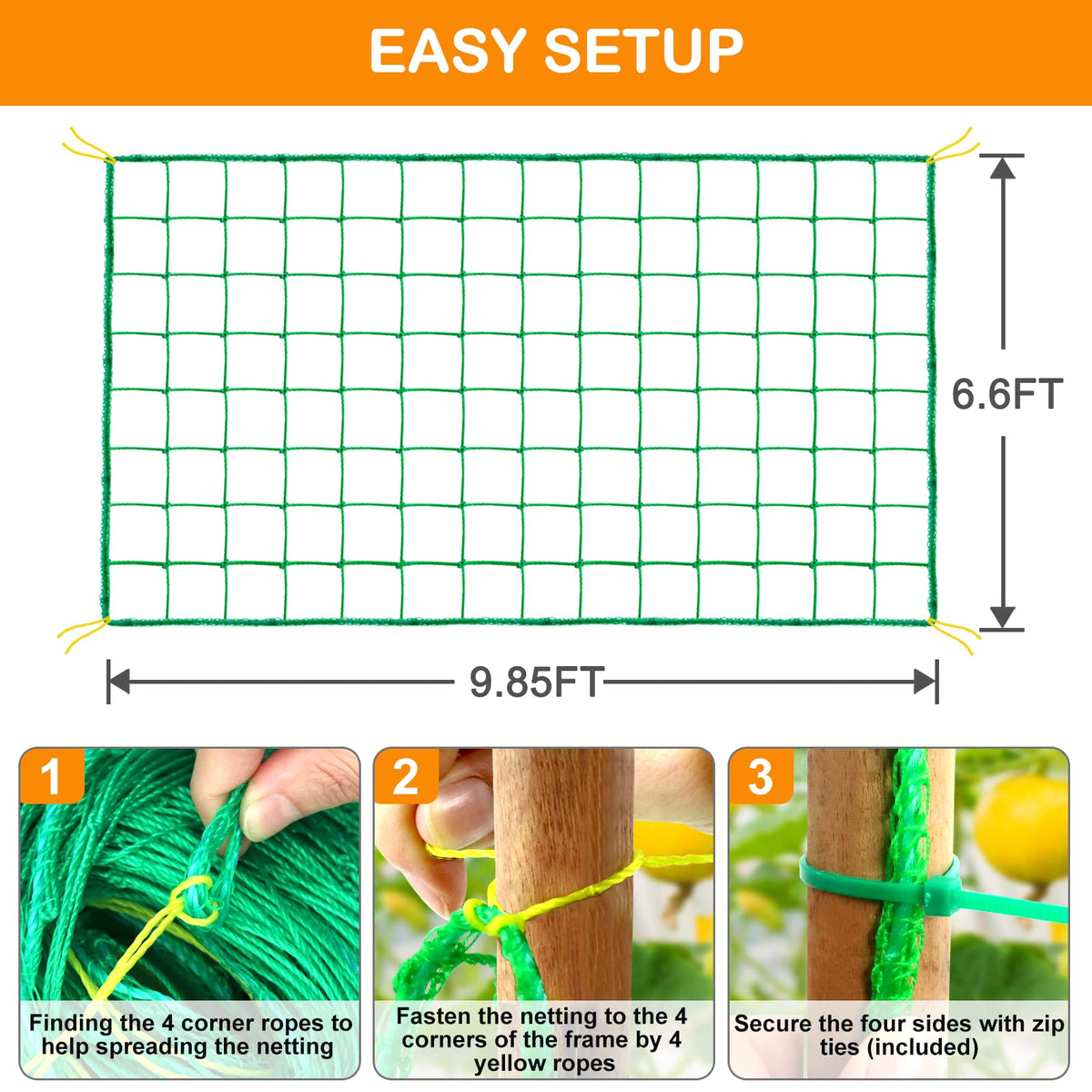 H.Romo trellis netting ideal for peas, beans, tomatoes and cucumbers