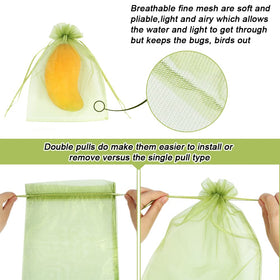 HRX Package drawstring mesh detail bag for easy installation and secure fruit coverage.