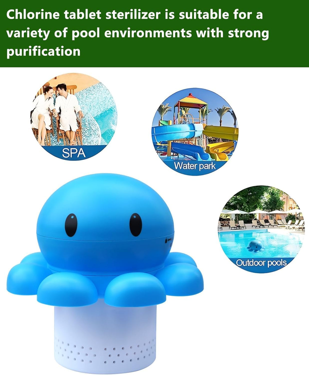 HSDMDMS all-weather pool dispenser withstands sun and chemicals