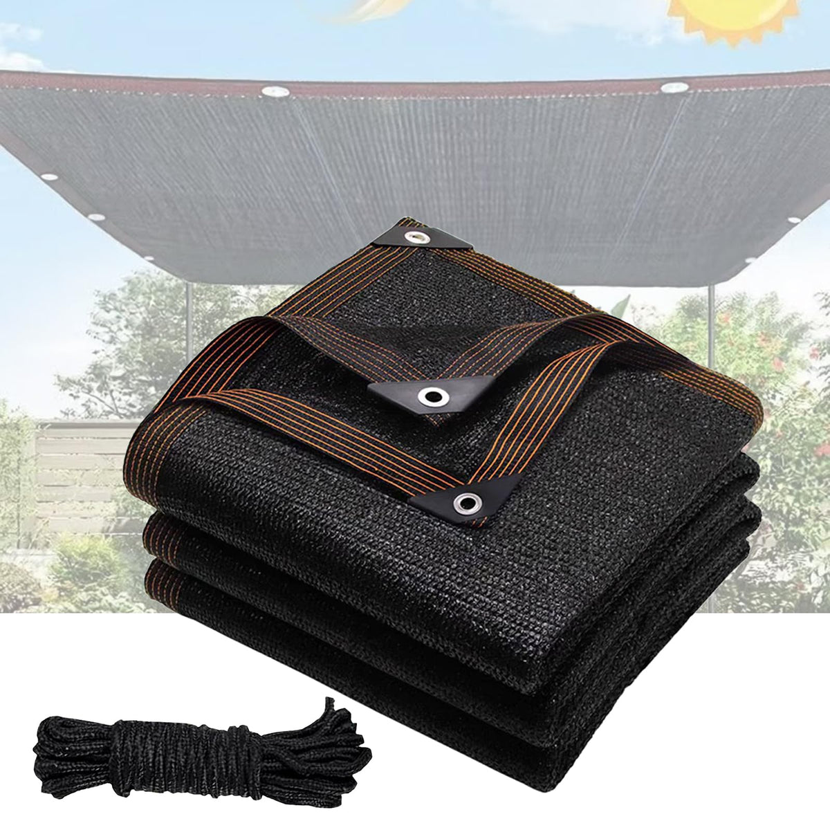 HSHADETTARP shade cloth blocks 90% of sunlight while maintaining airflow for cooler patios.