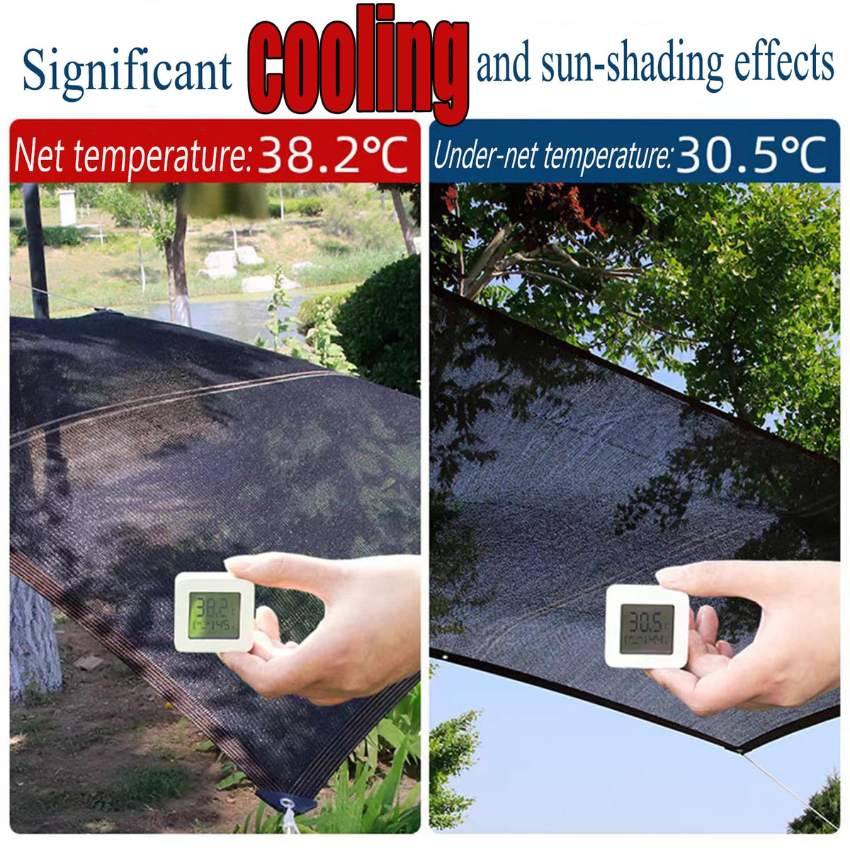 HSHADETTARP outdoor shade protecting plants by reducing heat exposure.