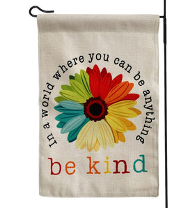 HSIAHOU Be Kind Daisy garden flag double-sided for outdoor decor