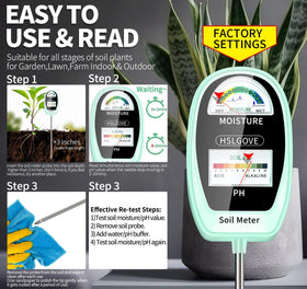 HSLGOVE battery-free design for simple, maintenance-free gardening readings.