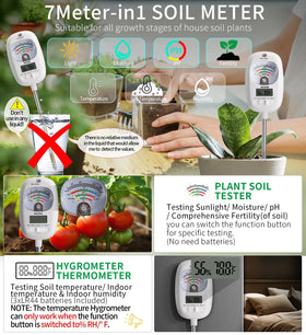 HSLGOVE pH and fertility meter provides soil health indicators for seedlings.