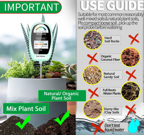 HSLGOVE moisture meter probe inserted in soil for quick, accurate readings.
