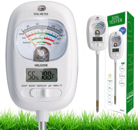 HSLGOVE soil test kit with a dual-dial display for quick garden insights.