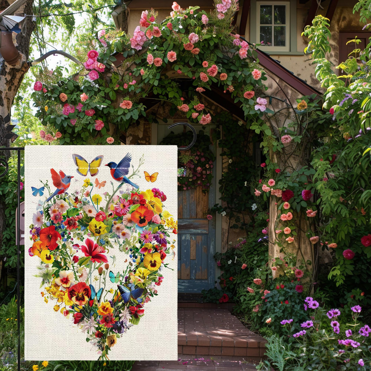 Hsrvivi colorful flowers flag brightens outdoor spaces by season
