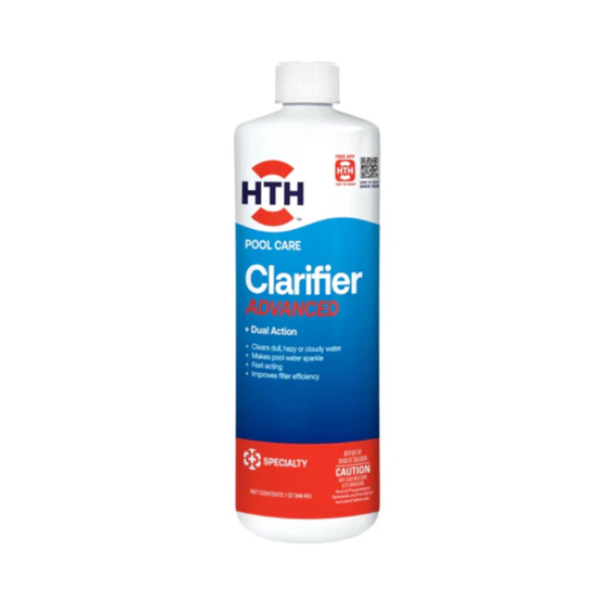 HTH 67212 Advanced Clarifier restores crystal-clear pool water.