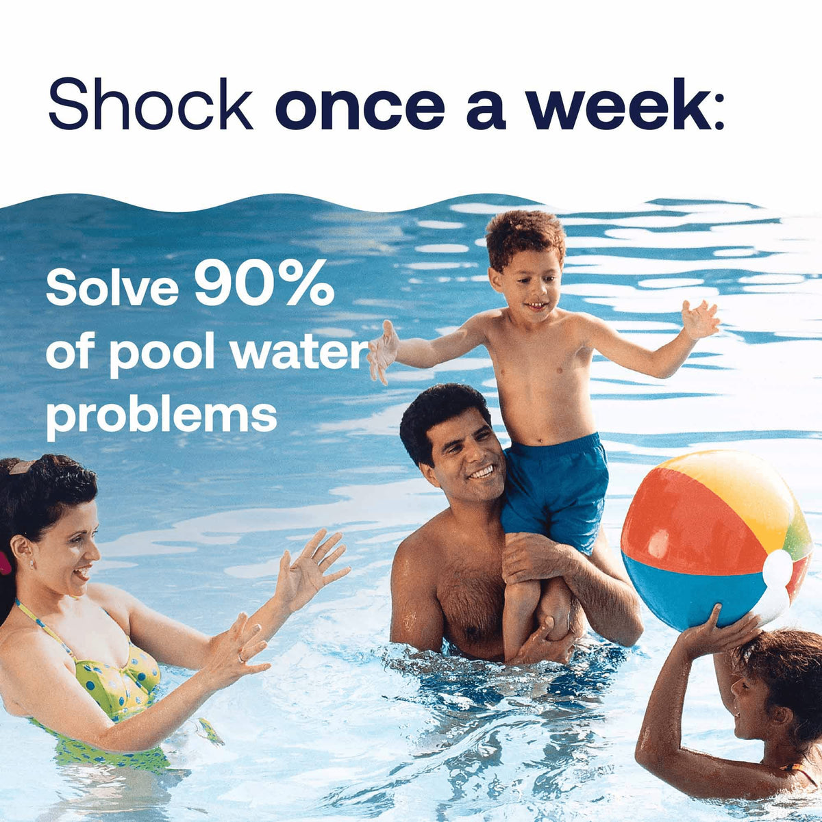 HTH Green to Blue vinyl pool care helps protect liners while boosting clarity.