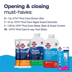 HTH 6-Way Test Strips bottle for quick water checks