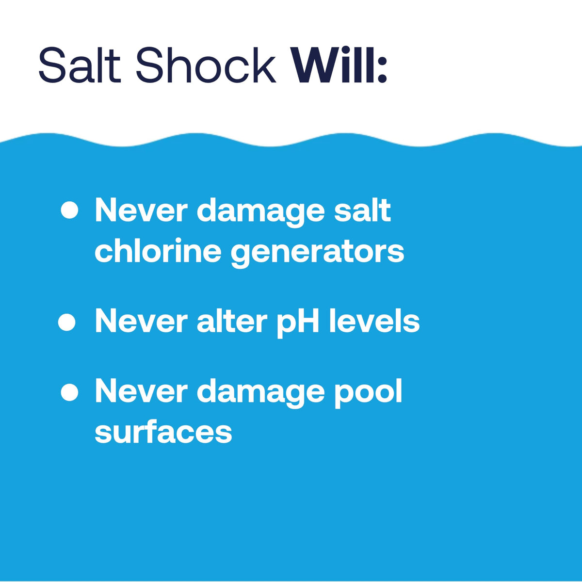 HTH Salt Shock label detail emphasizing stabilized chlorine for saltwater pools