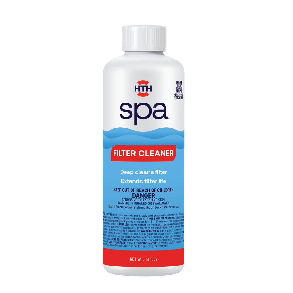 HTH Spa 86123 bottle front shows easy maintenance for your spa filter