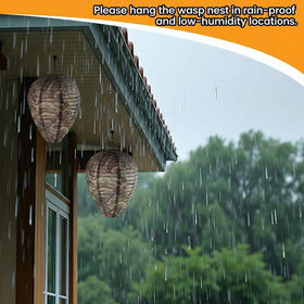 The htiepf six-pack wasp nest in-use image demonstrates outdoor hanging display.