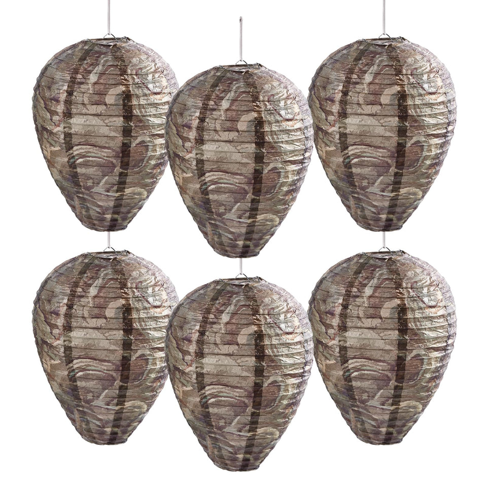 The htiepf six-pack wasp nest packaging view demonstrates a ready-to-hang outdoor decor option.