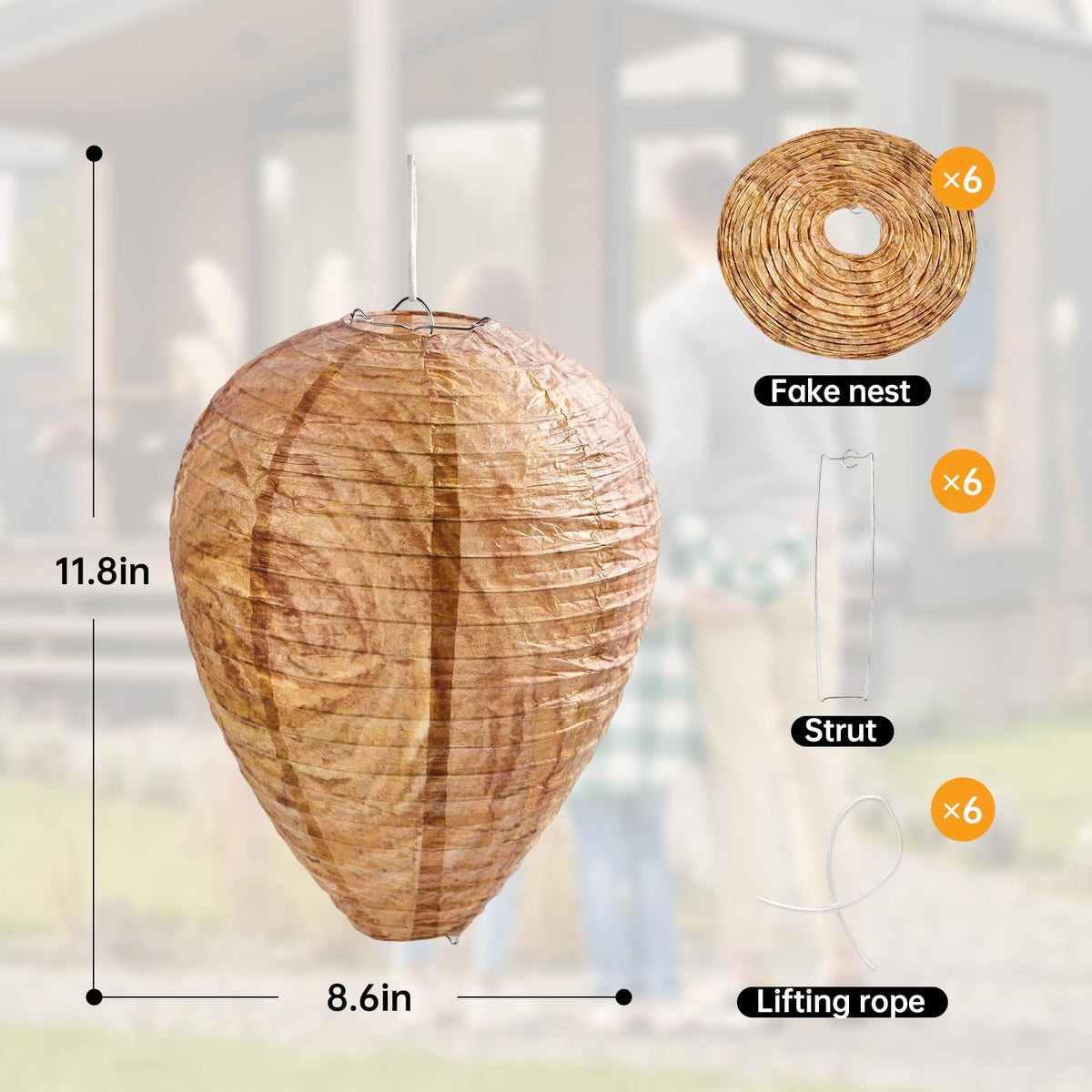 htiepf wasp nest brown hang setup—easy installation on balconies and porches.