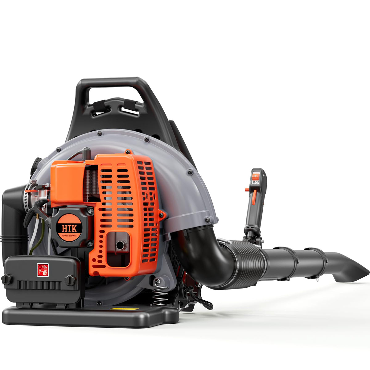 HTK backpack blower with 63cc engine for heavy-duty yard cleanup