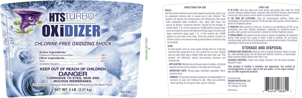 HTS Turbo Oxidizer Shock label emphasizes Made in USA quality
