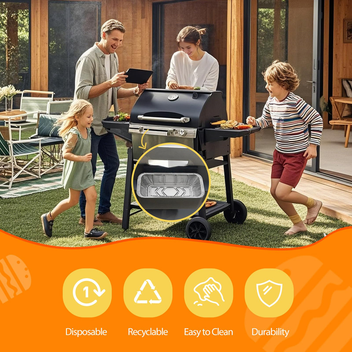 Bend-secured fit for 17–22 inch models reduces mess.