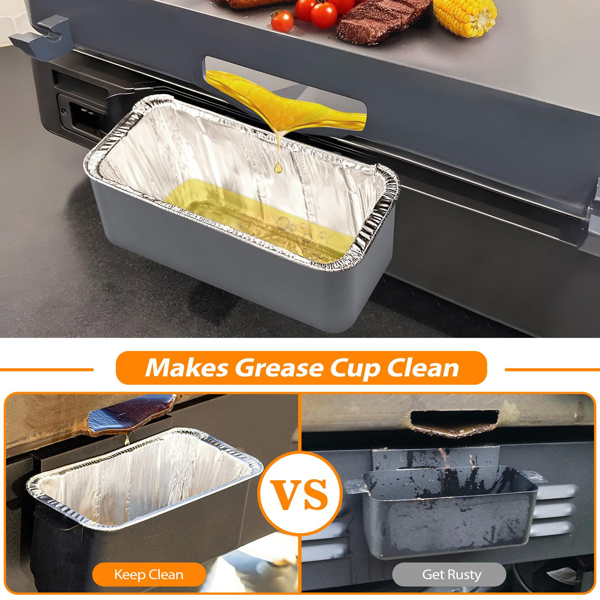 Disposable liner enables quick cleanup after cooking.