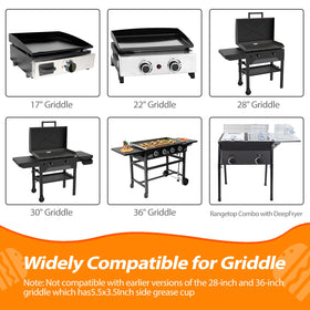 Heavy-duty aluminum construction supports outdoor grilling and reuse.