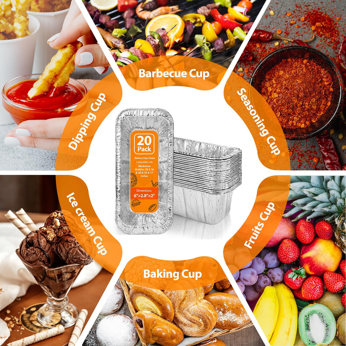 Stackable design saves shelf space in your grill setup.