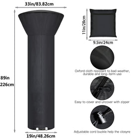 Hualedi waterproof and dustproof cover shields the heater from rain and dust.
