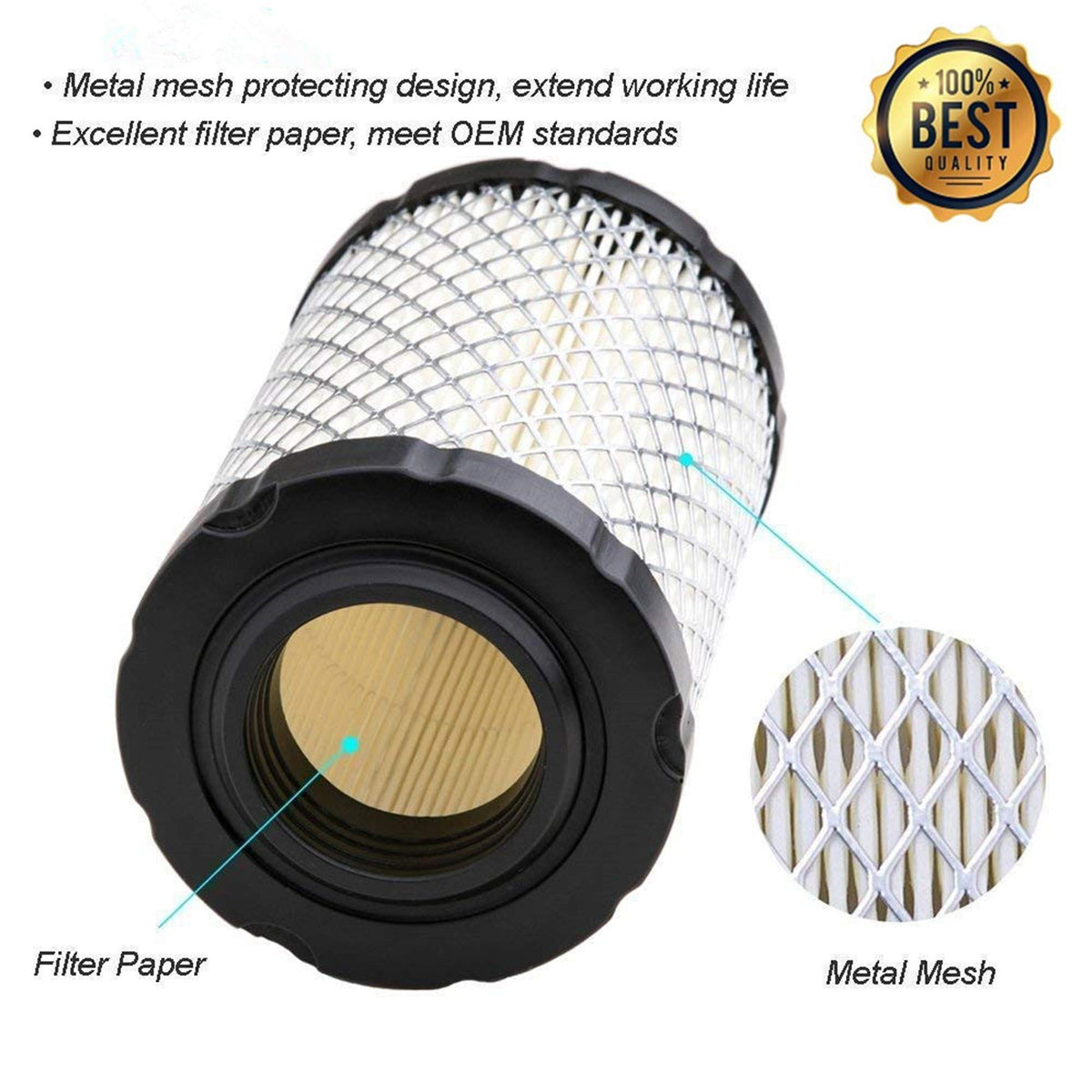 HUAWELL foam pre-filter traps dust before it reaches the engine.