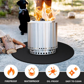 Huchiz fire pit mat easy-clean waterproof surface resists stains.