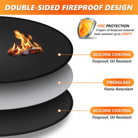 Huchiz fireproof mat double-sided silicone coating guards surfaces.