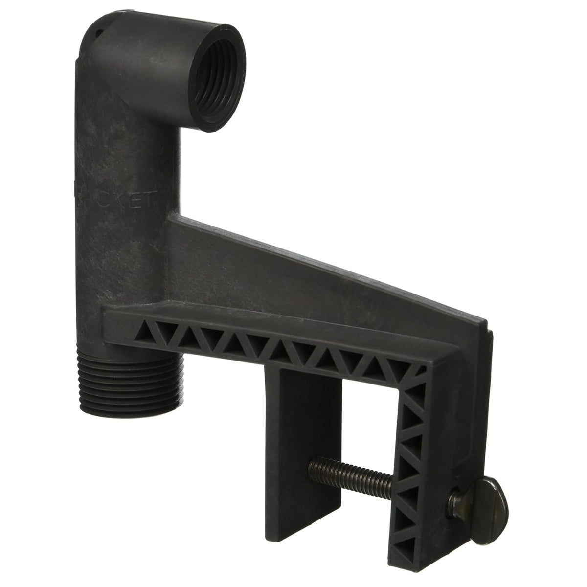 Hudson Valve mounting bracket on 1-inch valve setup for pond auto-fill.