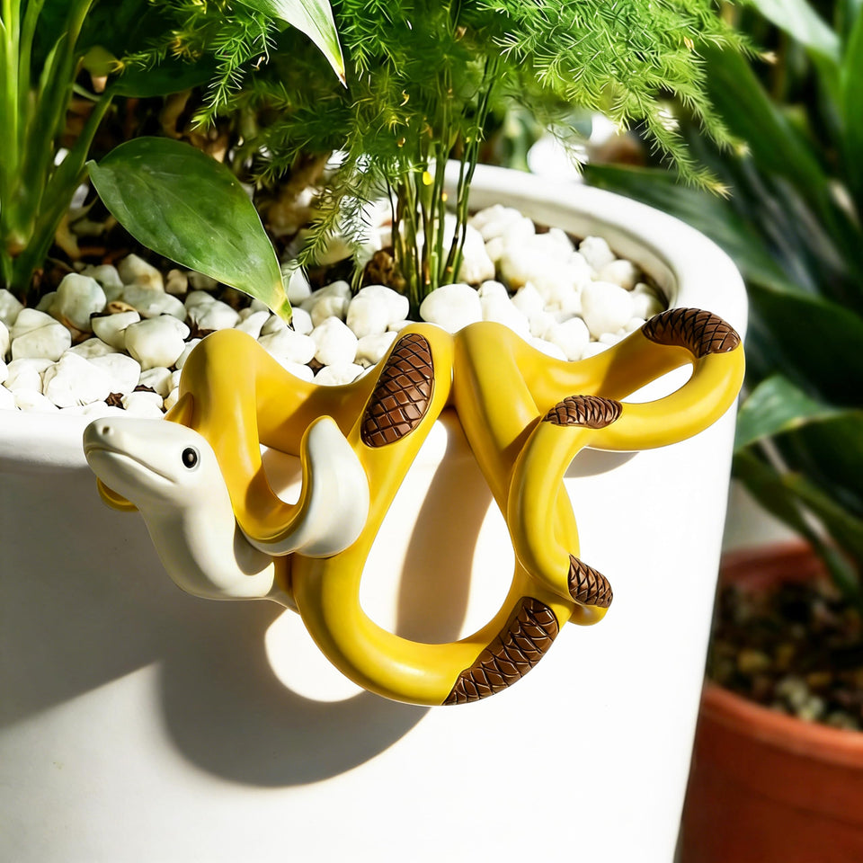 HUFAND banana snake plant pot hugger over the edge adds playful color to pots