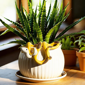 HUFAND decorative snake figurine complements flower pots and vases as a cute accent