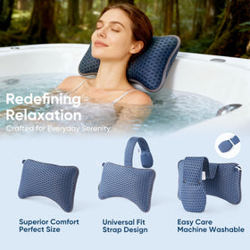 Hugabow 2-pack large pillow with universal fit for various tub shapes.