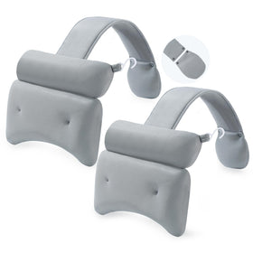Hugabow dual-section pillow head support for spa comfort